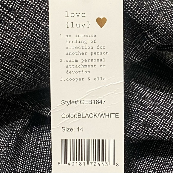 Cooper & Ella Plaid Ankle Pants Black White Stretch Career Trousers Size 14 NWT - Picture 5 of 9